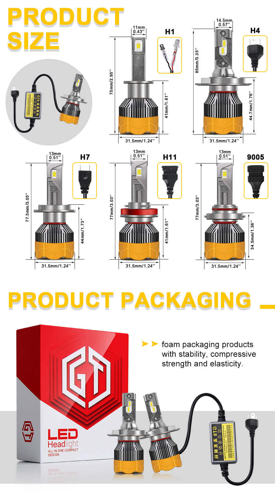 Lâmpadas de carro de nova qualidade Atacado JG-GT8