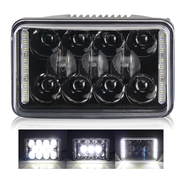 4x6 Angel Eyes Automotivo Retângulo Farol Led 1002WM