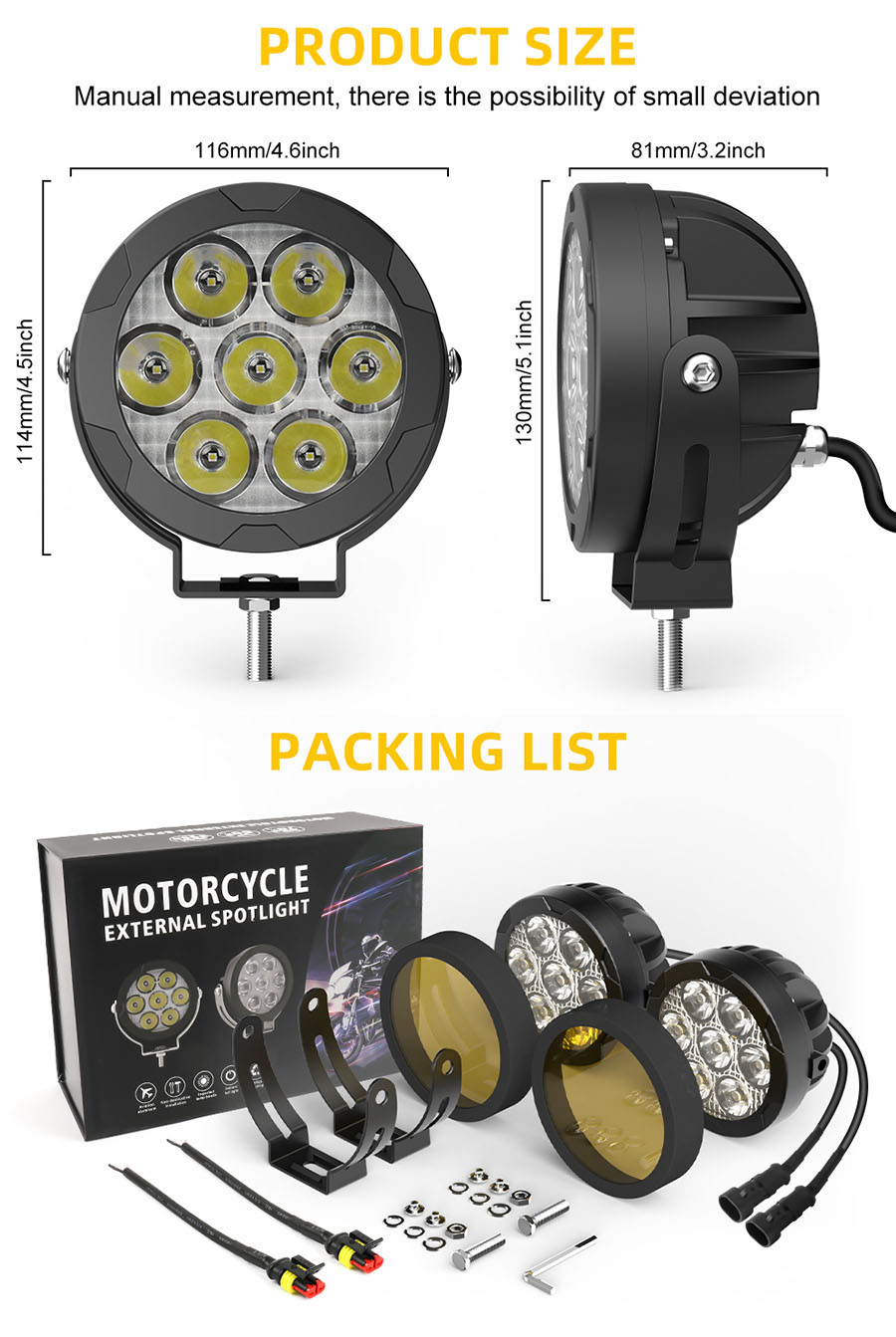 LED MOTOCYCH SPOTLES