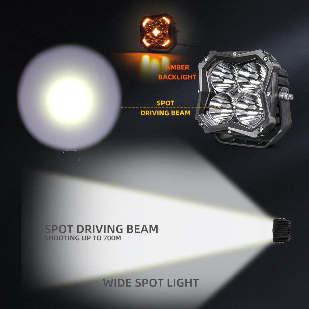 5 polegadas da luz do ponto da estrada com luz de fundo DRL -JG -5C01