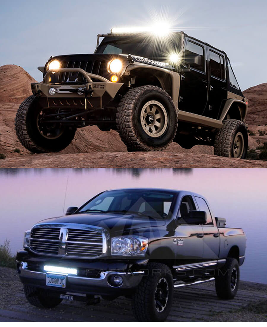 4 fileiras LED Barra de luz JG-9643D