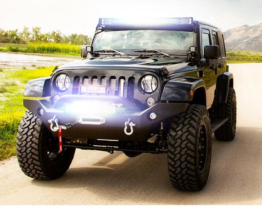 Fileiras Quad Bracket Barra LED Bar Luz JG-9643T Aplica&ccedil;&atilde;o (2)