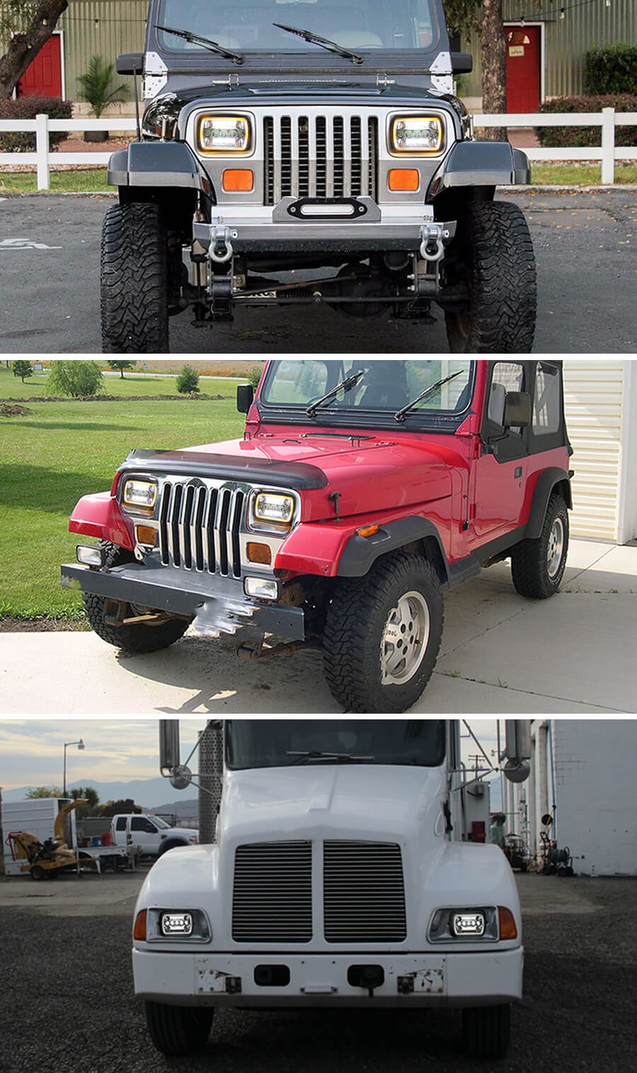 7x6 olhos de anjo DRL LED quadrado farol para caminh&atilde;o Aplicativo JG-1003-HP