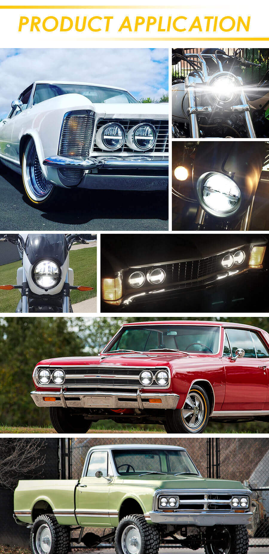 Eagle Series &reg; 5.75 LED Feadlight Atacado JG-M004 Aplica&ccedil;&atilde;o