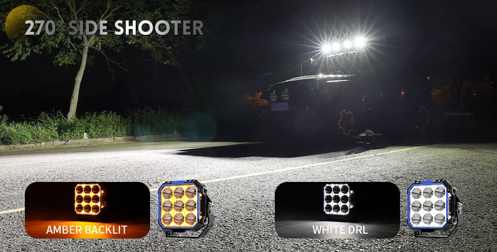 luzes off-road-&acirc;mbar-luz de fundo-branca-drl