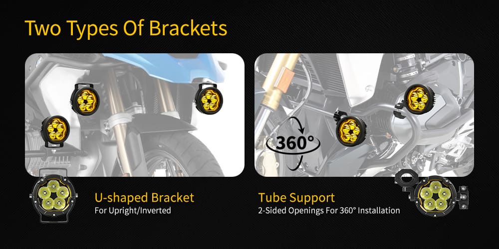 suportes de montagem de luz LED para motocicleta