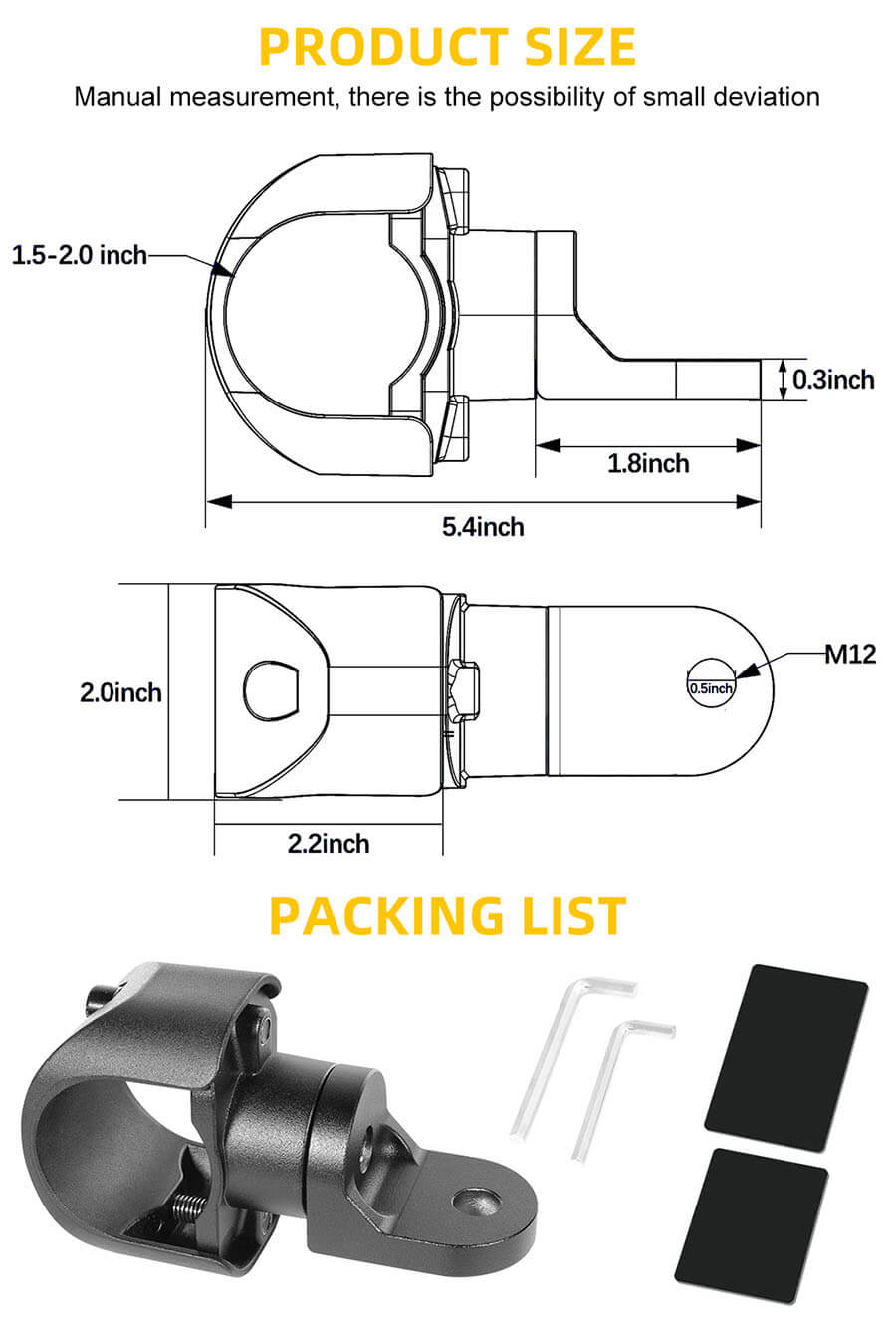 ATV UTV Fabricante de Luzes de Luzes Ajustados ATV YX-WH-A Tamanho