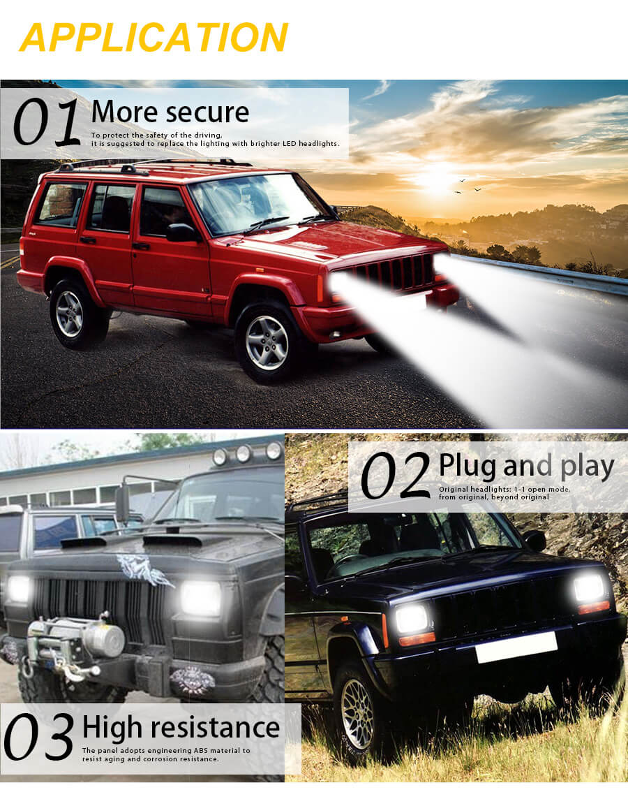 Rectangle GMC 57 Angel Eye Led Headlight Light JG-T002N application (1)