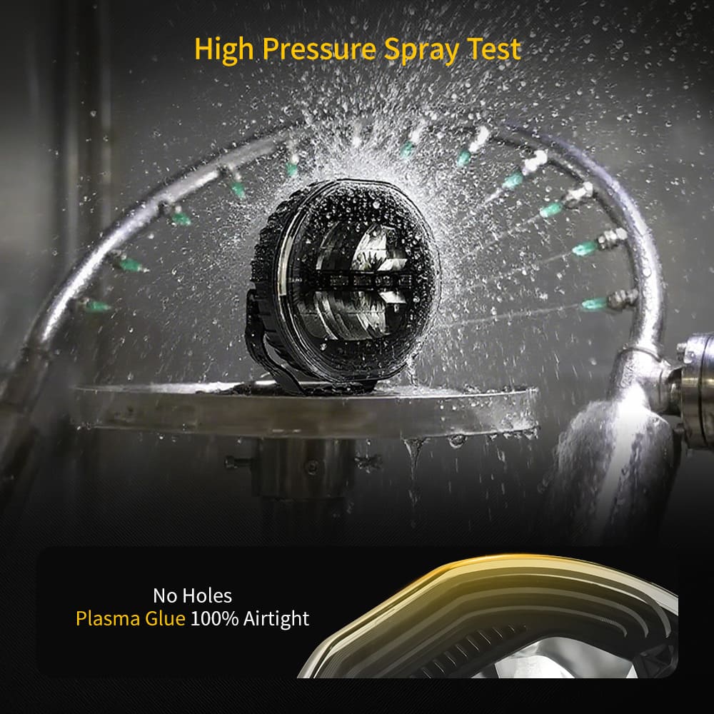 Luz de condução redonda anti-reflexo de 9 polegadas com branco e âmbar DRL-D091-6