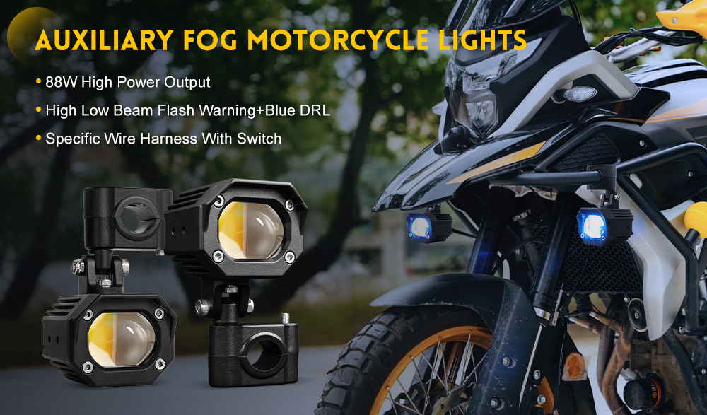 Luzes auxiliares de motocicletas de alto brilho