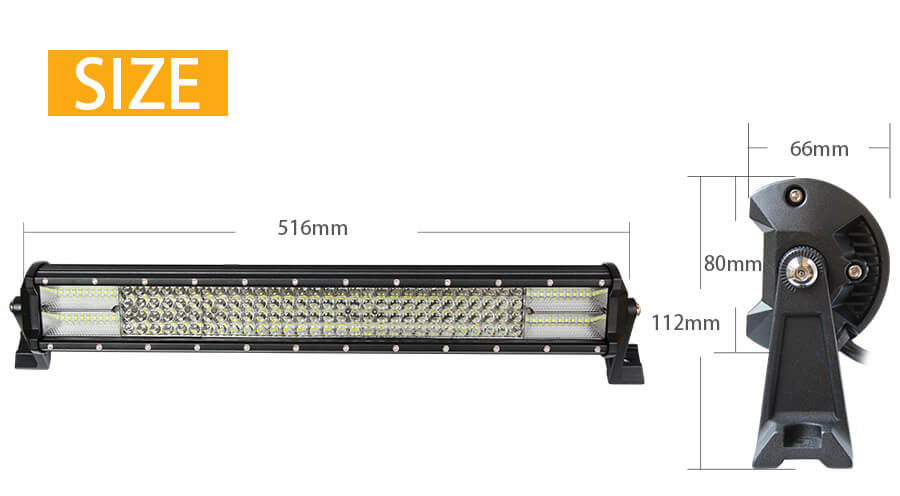 4 fileiras LED Barra de luz JG-9643D