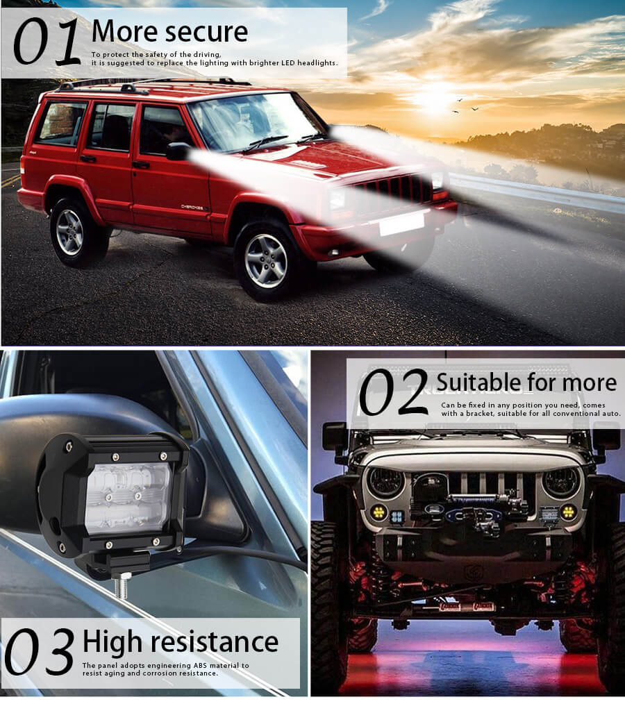 Barra de luz dupla de 4 polegadas LED Barra JG-9621T