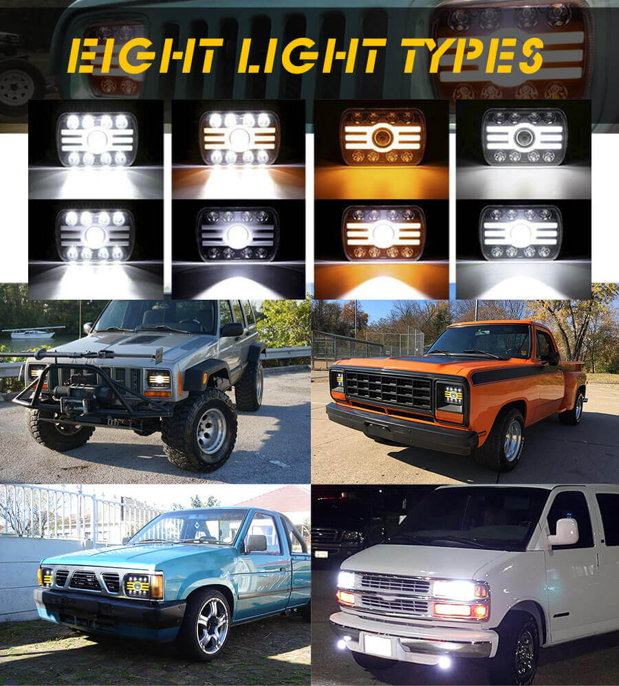 7x6 olhos duplos &acirc;ngulo de cor olhos led far&oacute;is JG-T002