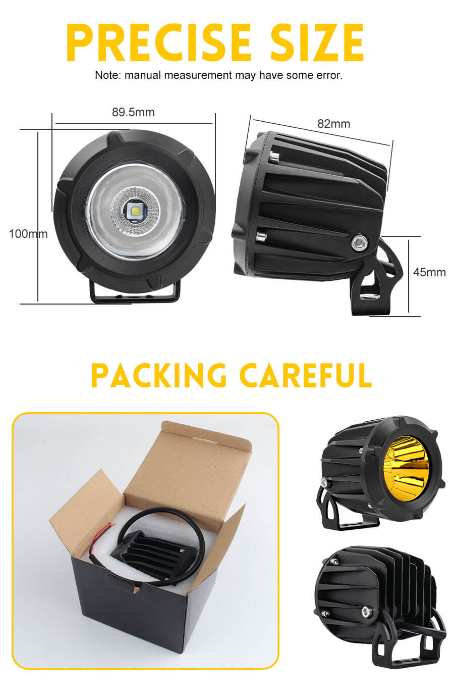 Cores duplas pequenas luzes de acionamento LED para ve&iacute;culos JG-992M Tamanho