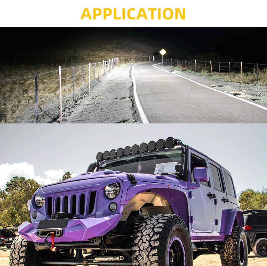 Barra de luz a&eacute;rea de jipe ​​(holofotes do telhado) Aplica&ccedil;&atilde;o JG-96-LB050