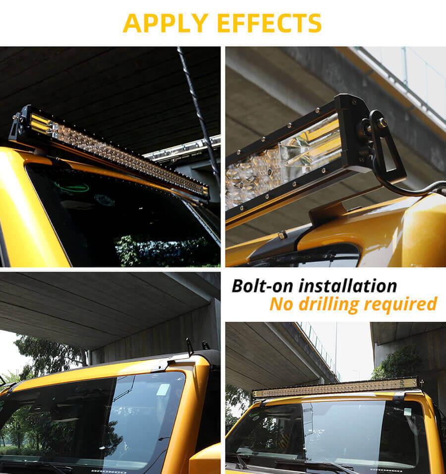 2020-2022 FORD BRONCE 52 SUPORTE DE TELHO FRONTAL PARA APLICA&Ccedil;&Atilde;O DE BARRA DE LUZ LED