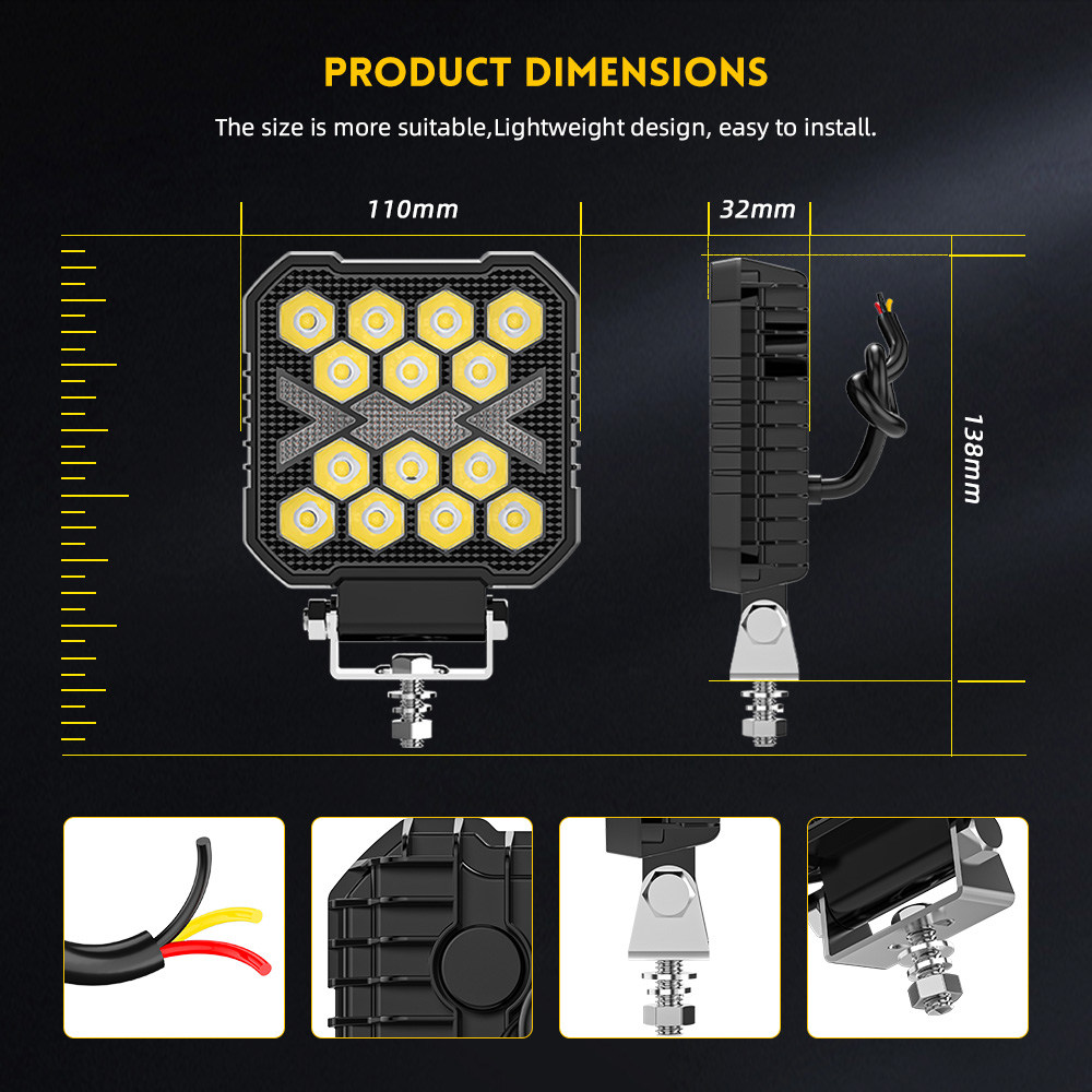 Luzes leves de trabalho de trabalho de 4 polegadas de 4 polegadas para caminhão 950D-14