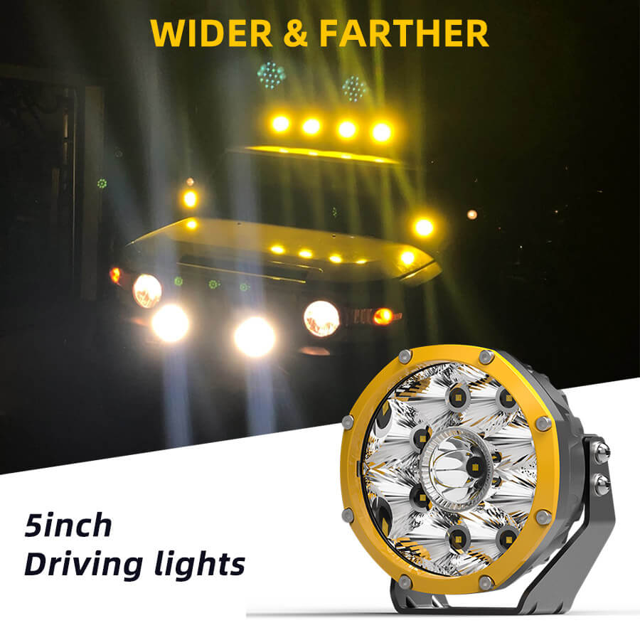 Luzes de condu&ccedil;&atilde;o redondas de 5 polegadas detalhes JG-LBY050 por atacado