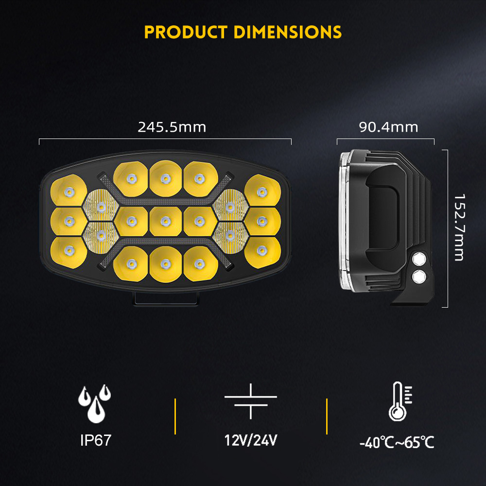 Oval LED Truck Work Light com DRL para Scania