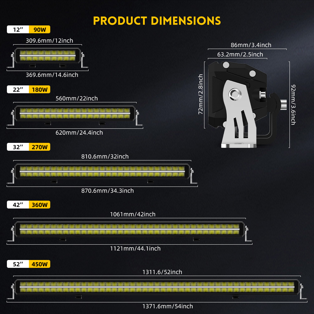 Barra de luz LED de linha dupla com luz de luz Fabricante-33-ZH