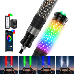 Luzes de chicote laser RGB gordurosas 2 em 1 para UTV