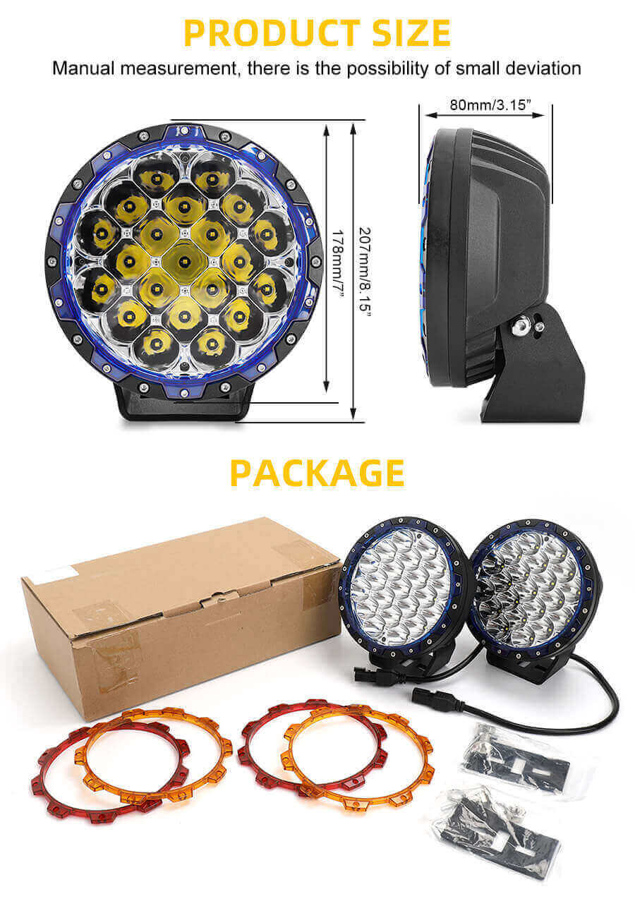 7 polegadas Round LED Offroad Spotlights Tamanho JG-D002