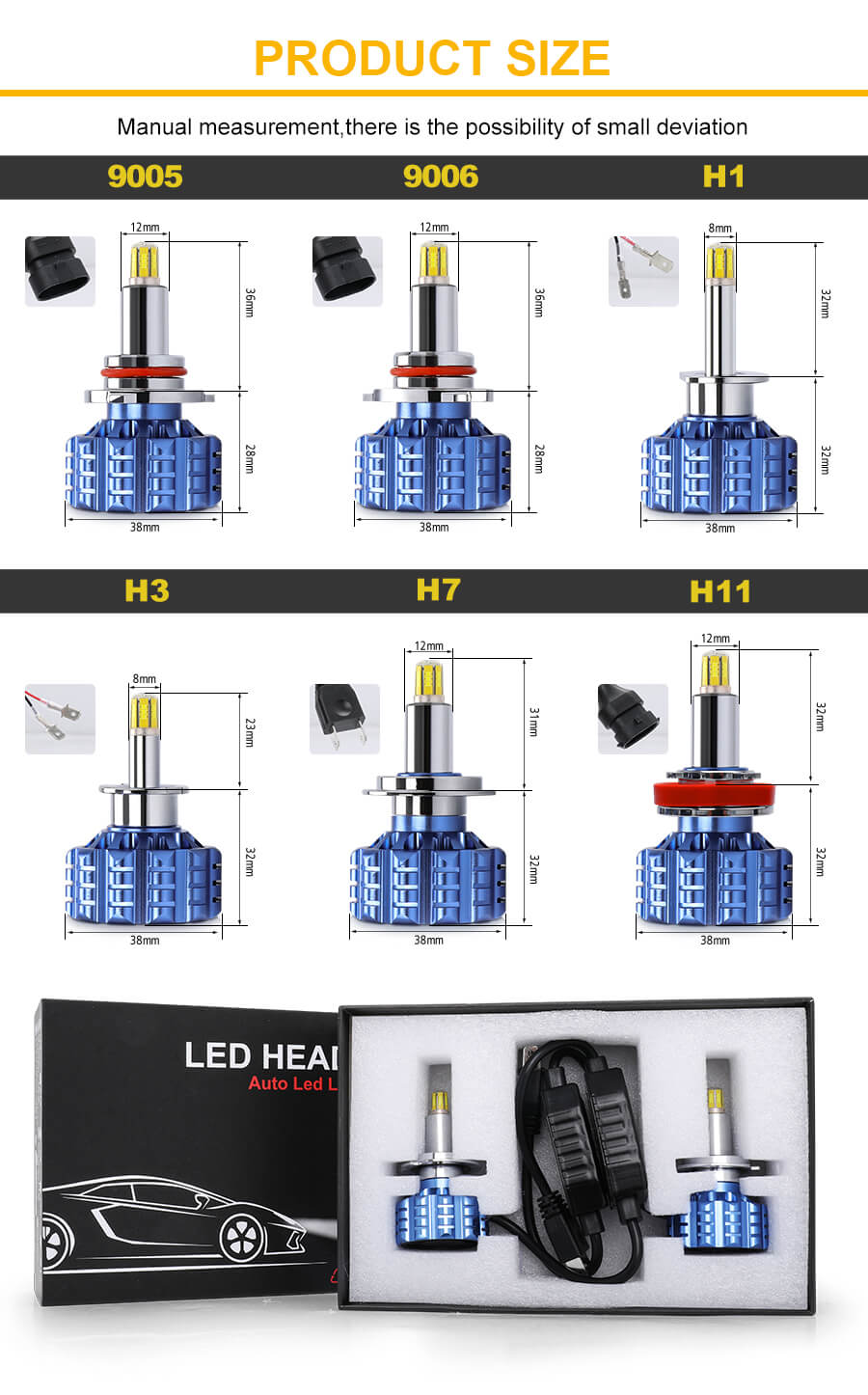360 l&acirc;mpada de farol de LED tamanho JG-N6