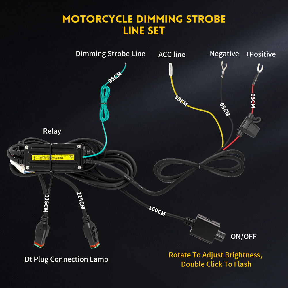 MOTOCYCLY DT PULHO STROBE CURSO ARNESSO PARA OUTRO AUXILIAR 