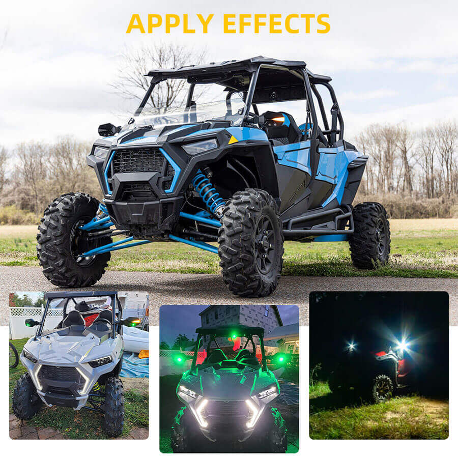 Espelho lateral de alum&iacute;nio ATVUTV com luzes JZD-01-GWY APLICA&Ccedil;&Atilde;O