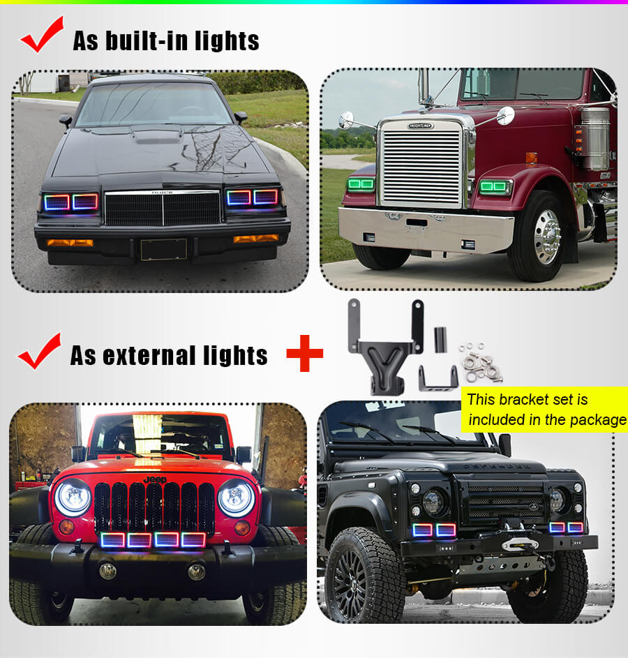 RGB 4X6 LED FARTURILTILE JG-1002R APLICA&Ccedil;&Atilde;O