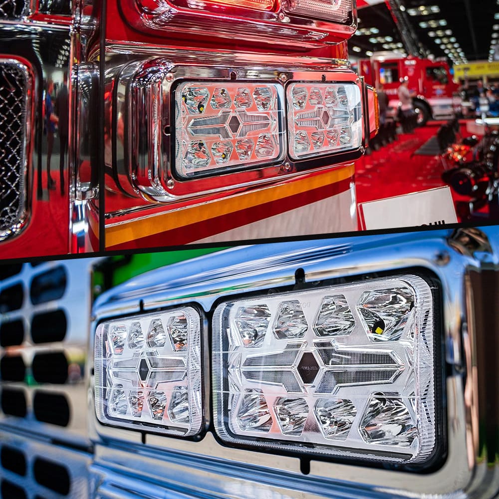 Farol alto baixo LED quadrado 4x6 com sinal de mudança de direção âmbar-CM-2043W