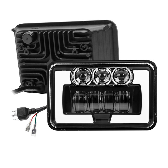 Farol Retangular 4x6 com Luzes de Posição JG-T001-LL