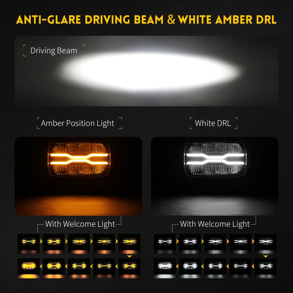 10 polegadas Anti-brilho Luz de acionamento com posição dinâmica branca e âmbar Light-D959-8