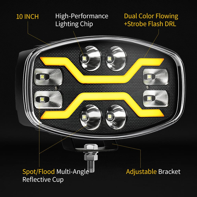 10 polegadas de 60w Posição dinâmica LEV