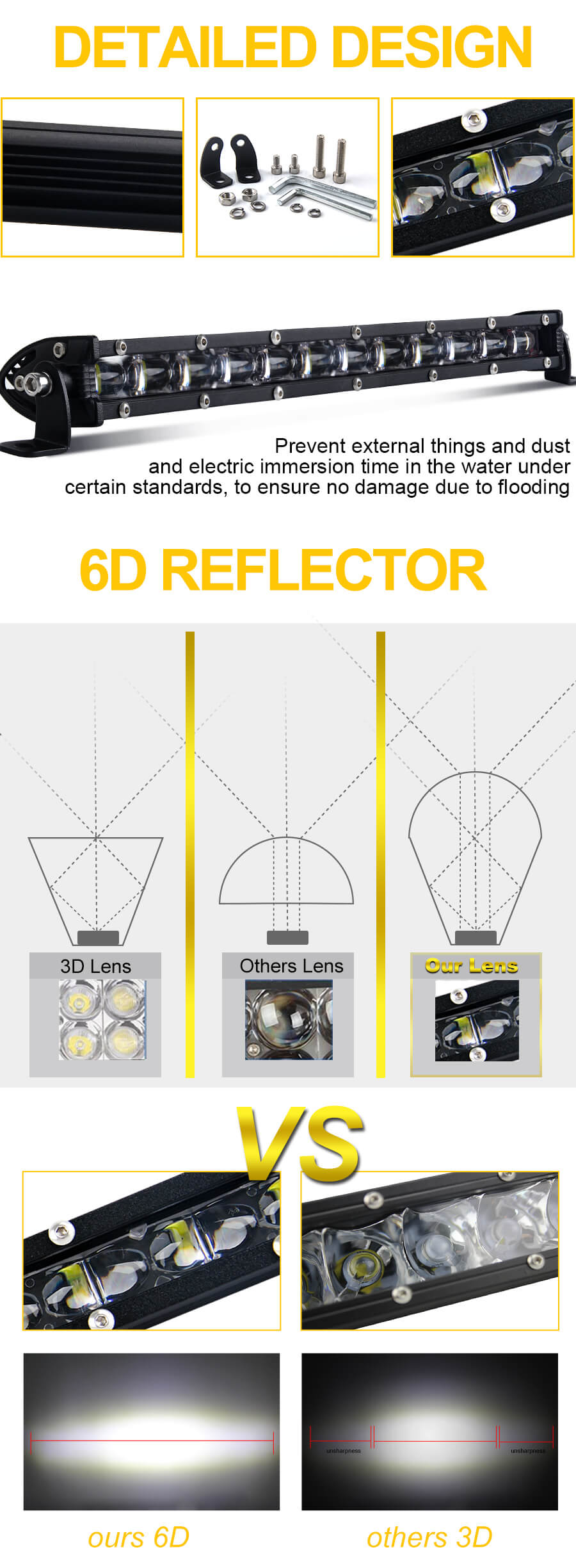 6D Super Slim Single Linha de 8-50 polegadas LED BAR -JG 9610Z vantagem