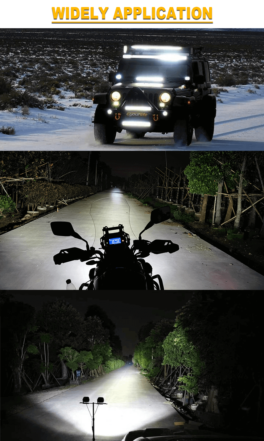 Ret&acirc;ngulo de 5 polegadas Off Rota a laser Luzes de condu&ccedil;&atilde;o JG-L050 Aplicativo