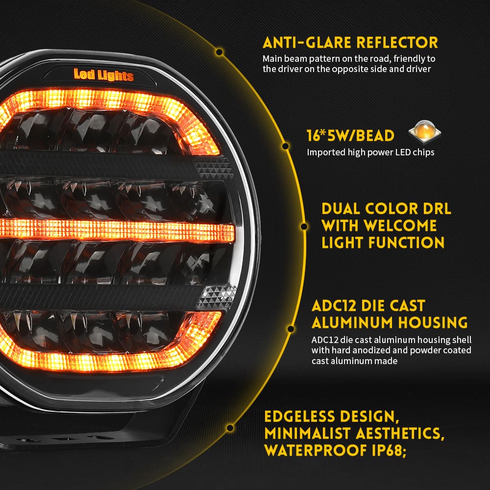 Luz de acionamento de 7 polegadas com posição dinâmica branca e âmbar Light-901V-CG-16