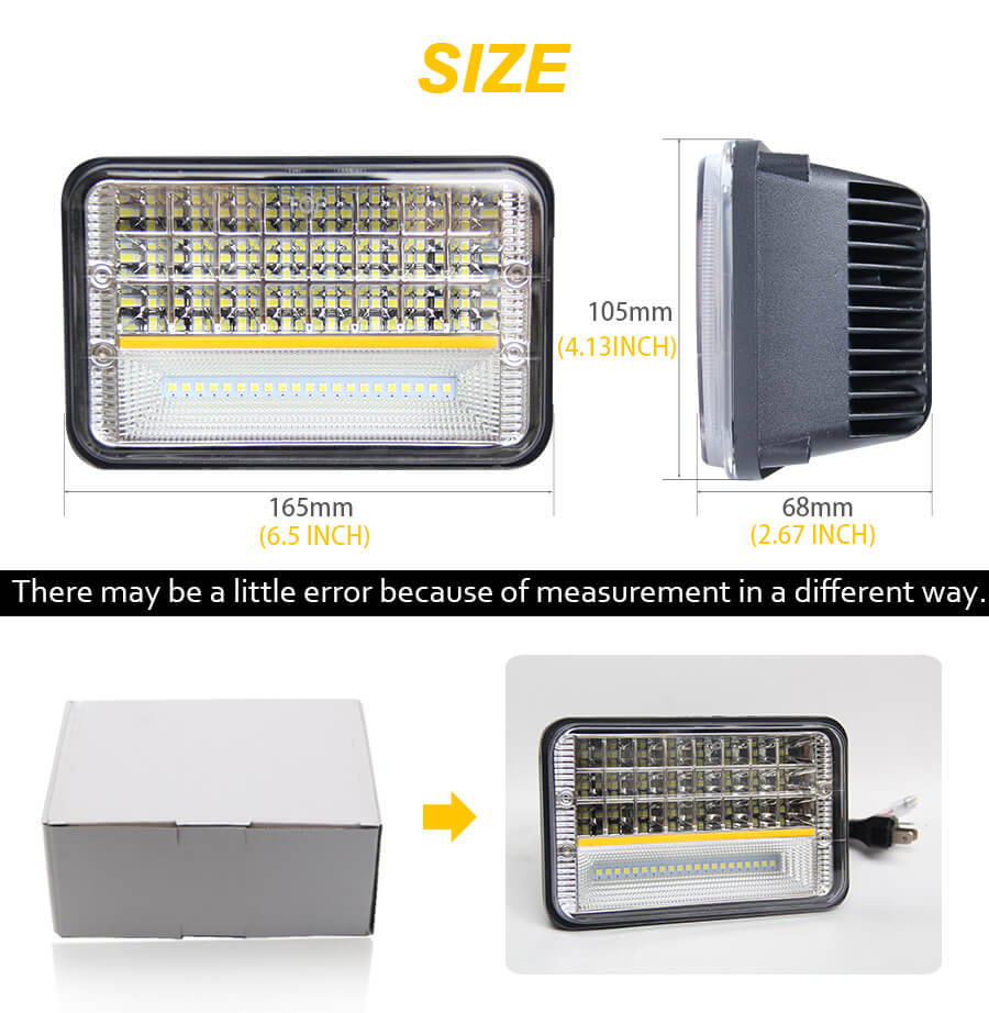 4x6 LED Feadlight Atacado para Caminh&atilde;o JG-1002A Tamanho