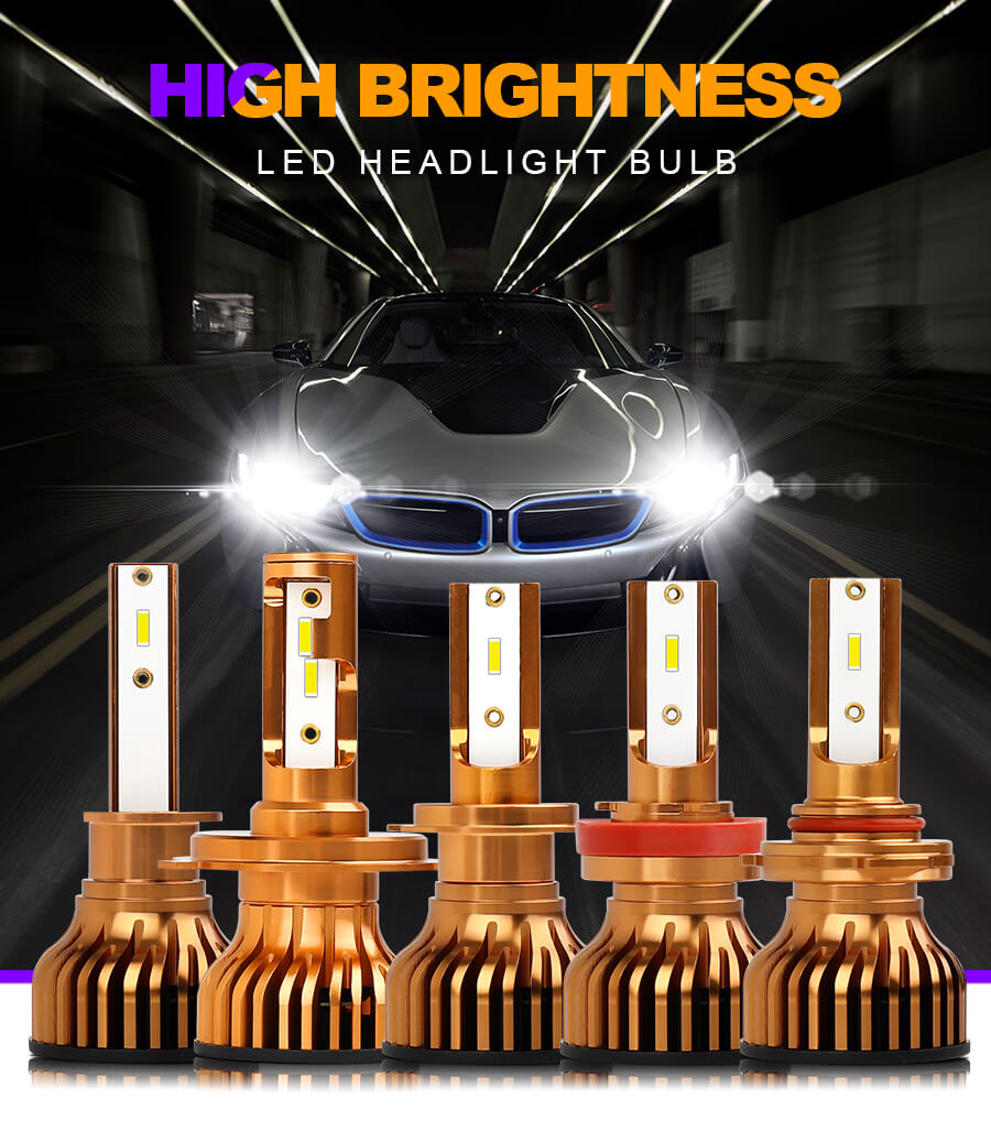 Toda a fivela de metal H4, H7, H13, H1 LED JG-F8 detalhes