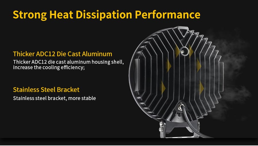 luzes de condu&ccedil;&atilde;o redondas em alum&iacute;nio fundido