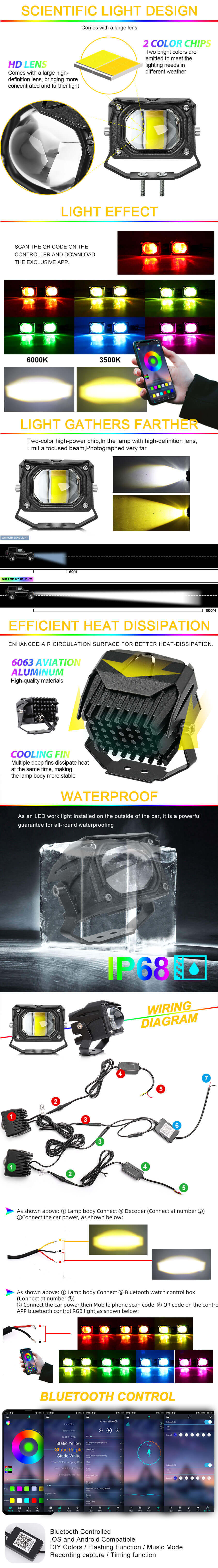 RGB Projector Luzes de acionamento por atacado 993B-R Vantagens