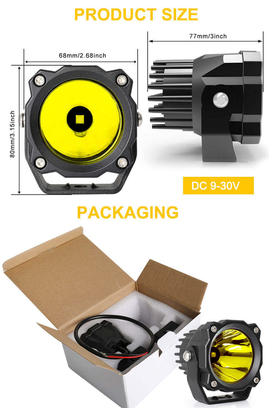 Fabricante de luzes de nevoeiro redondo de 3 polegadas JG-1001-ZC Tamanho