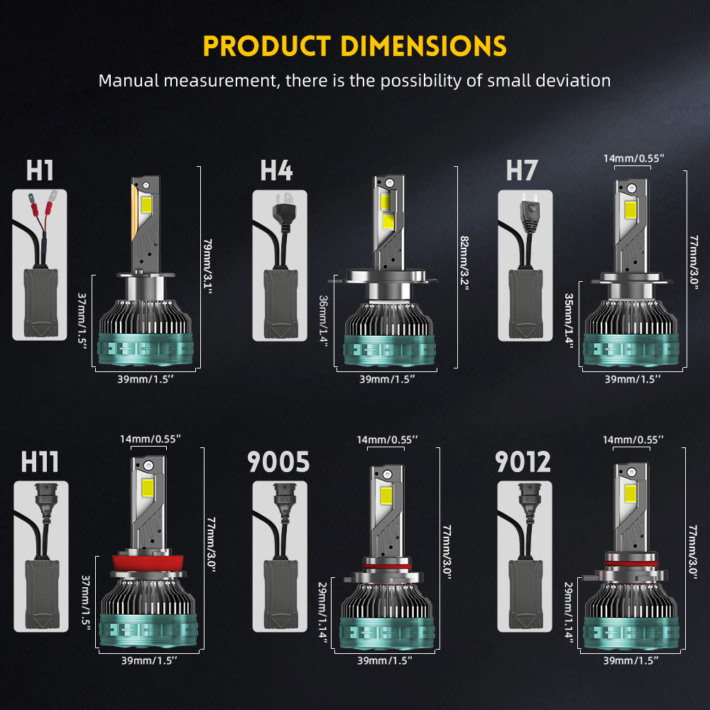 Lâmpadas de farol de 260w 22000lm mais brilhantes com fornecedor de canbus -q12