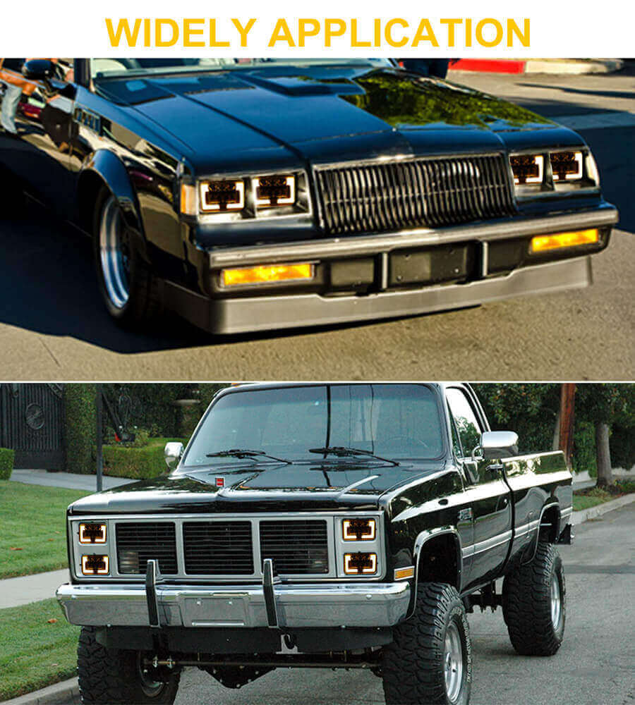 4x6 farol retangular com luzes de posi&ccedil;&atilde;o JG-T001-LL APLICA&Ccedil;&Atilde;O