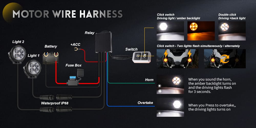 motocicletas de ilumina&ccedil;&atilde;o