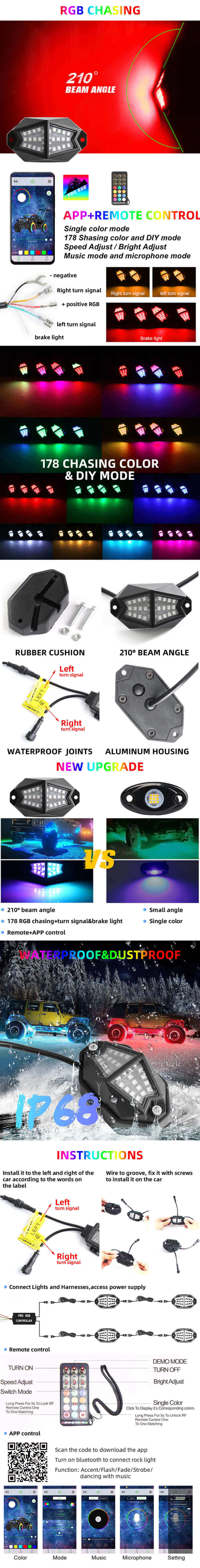 Jeep Rock Lights Wholesale JG-R002P-ZS Vantagens