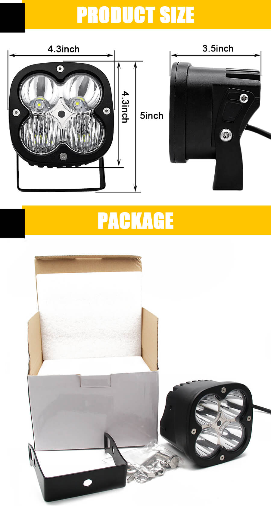 Tamanho do cubo do diodo emissor de luz de 4,3 polegadas JG-954A