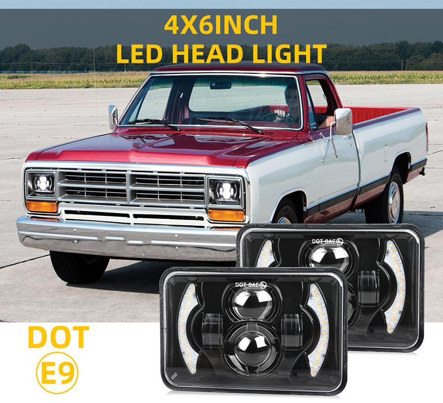 4x6 Crescente halo de farol retangular JG-T001-YY Descri&ccedil;&atilde;o do produto