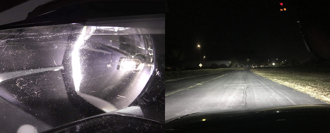 A aplica&ccedil;&atilde;o da l&acirc;mpada do farol de Coonector H15 (JG-M2P) em um golfe