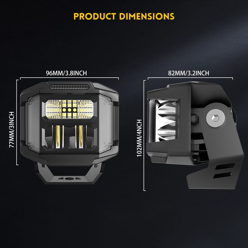  Pods de luz LED de 3 polegadas com atirador lateral para caminhões-F996DZ-3